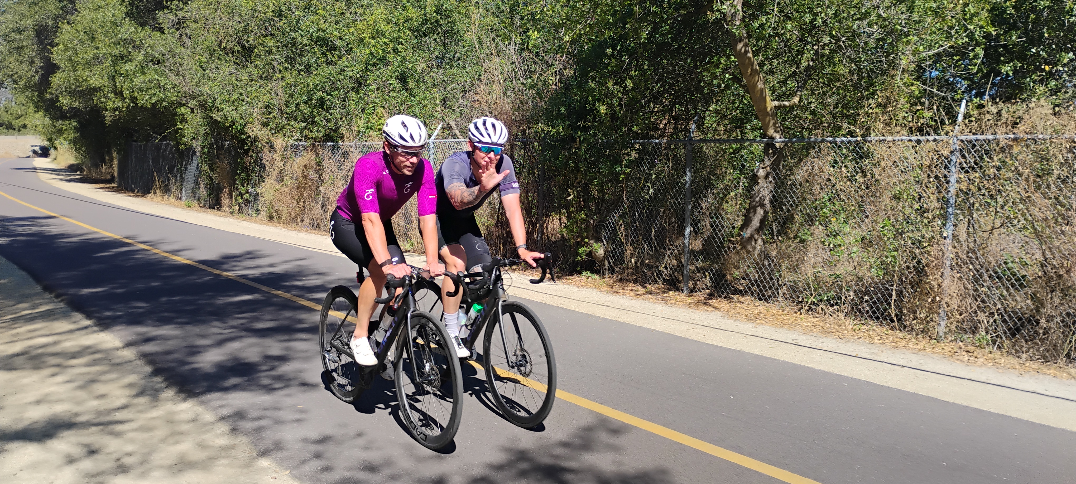 Cyclists on the American River Trail